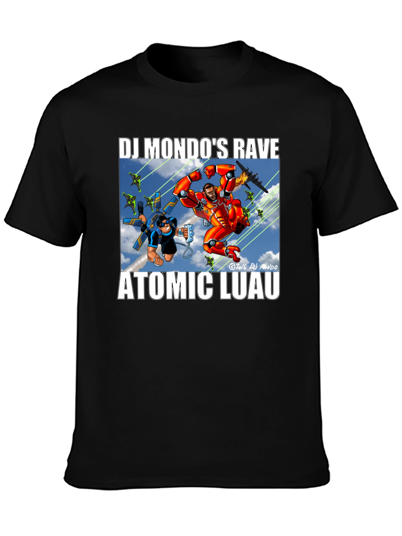DJ Mondos Rave Atomic Luau Graphic Tee