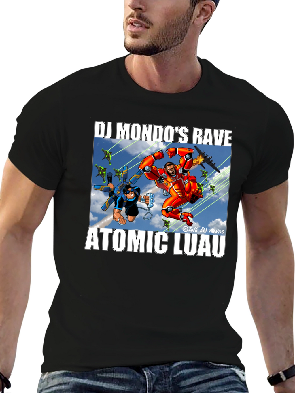 DJ Mondos Rave Atomic Luau Graphic Tee