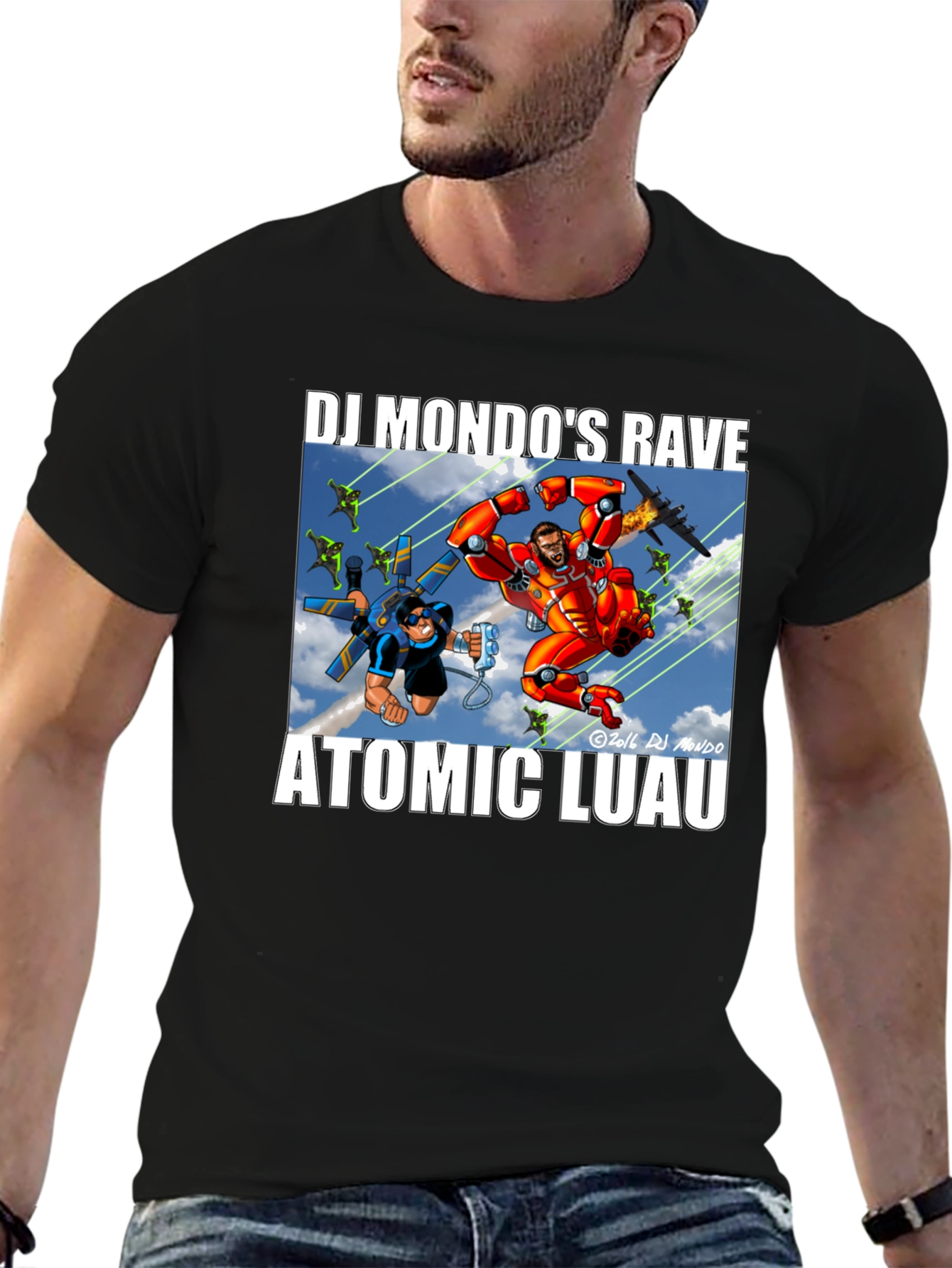 DJ Mondos Rave Atomic Luau Graphic Tee