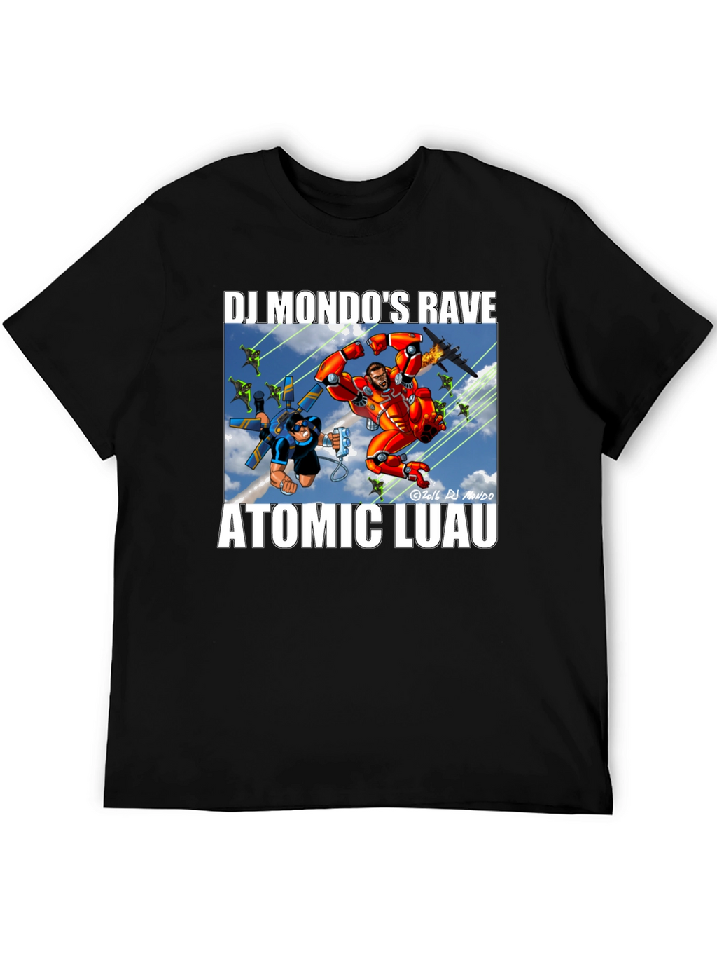 DJ Mondos Rave Atomic Luau Graphic Tee