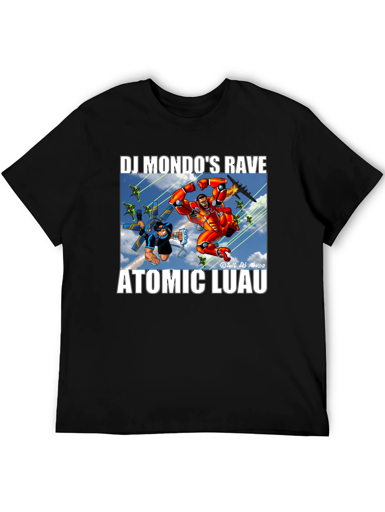 DJ Mondos Rave Atomic Luau Graphic Tee