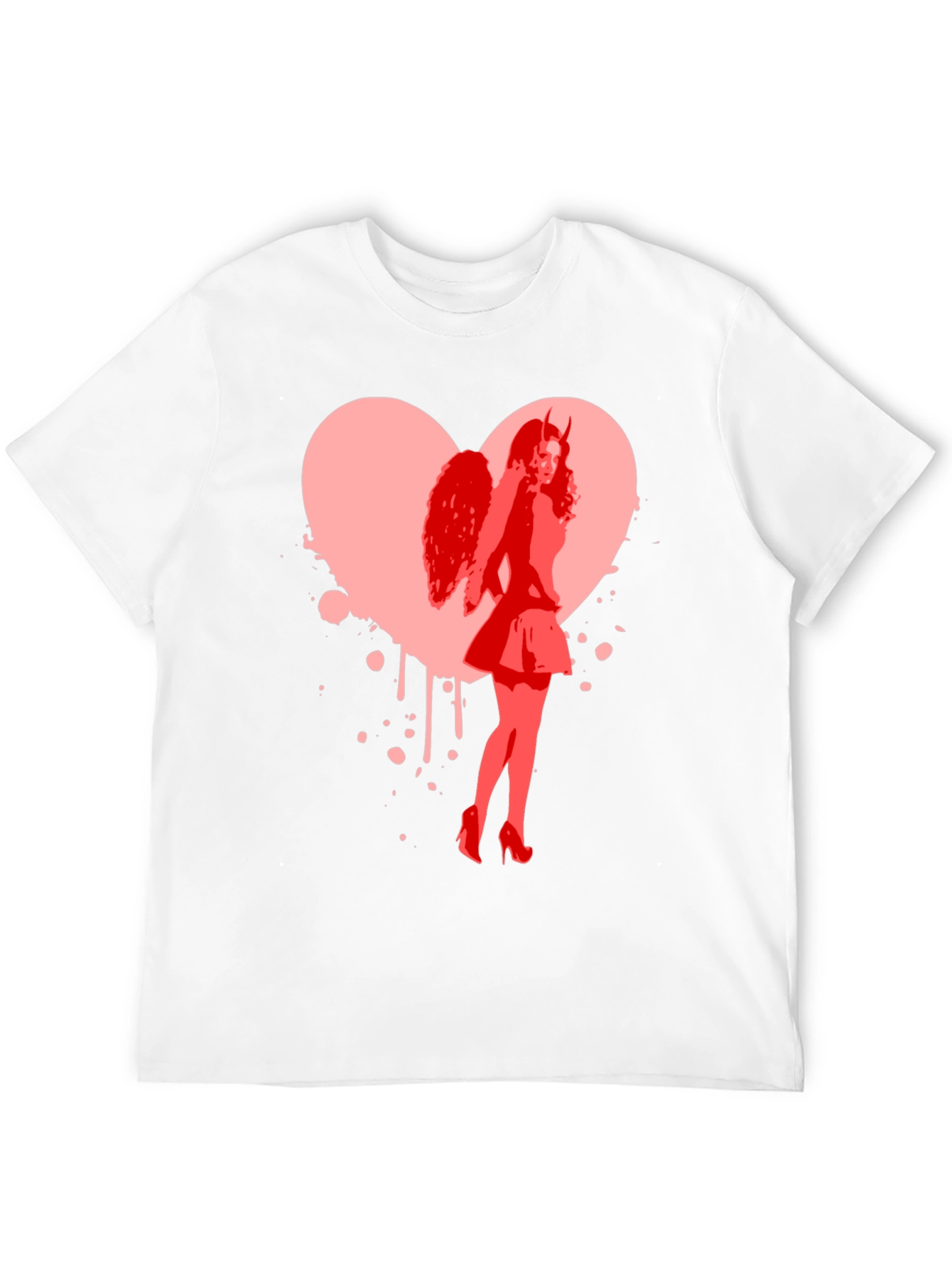 Devil Angel Heart Graphic Tee - Black