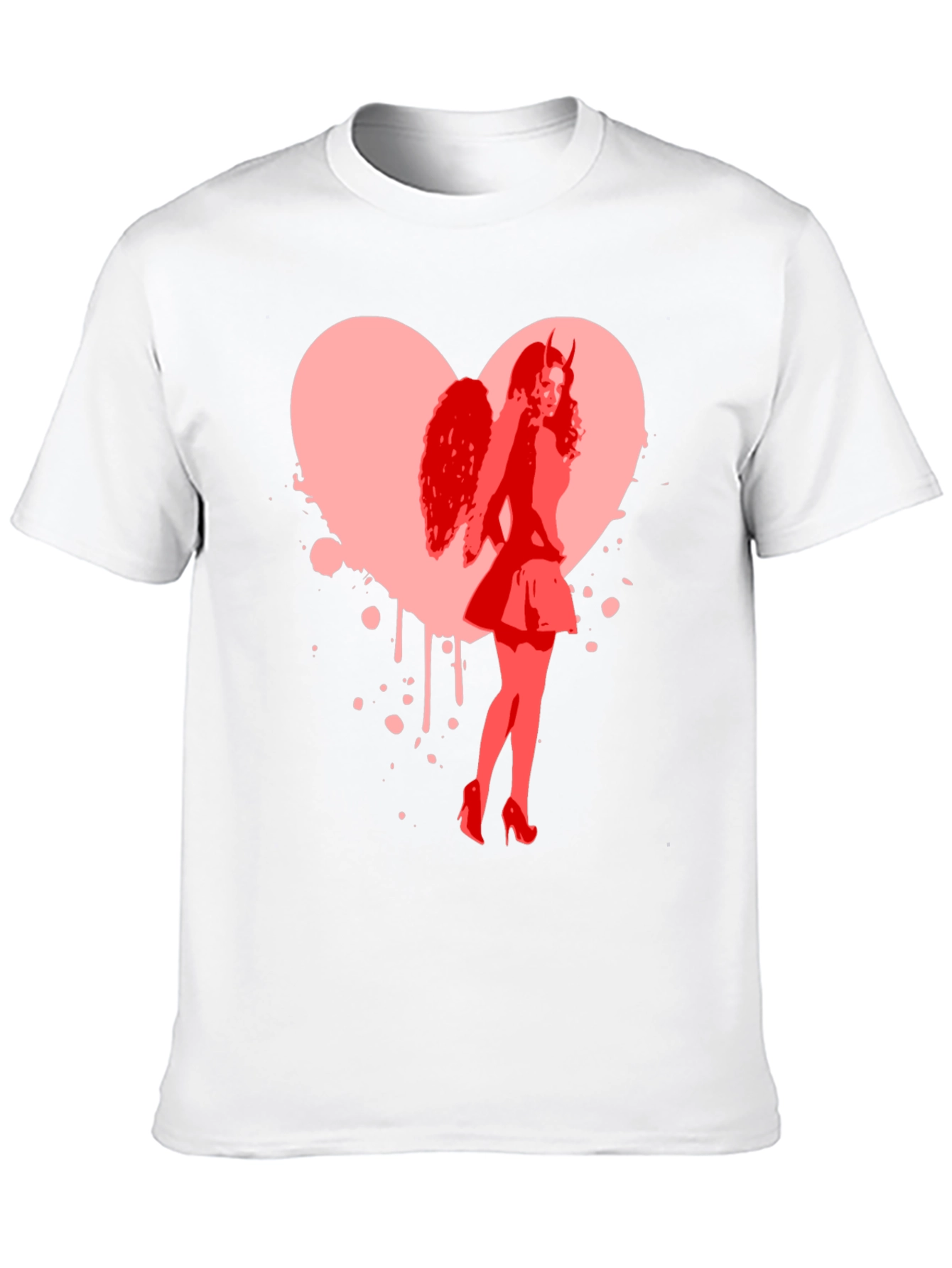 Devil Angel Heart Graphic Tee - Black