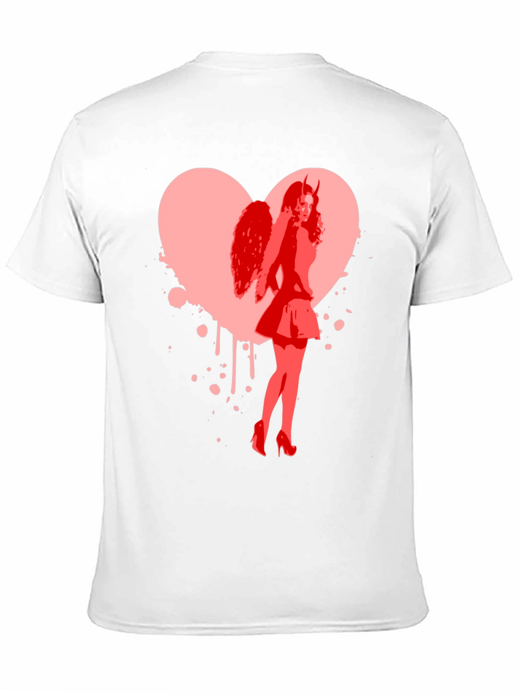 Devil Angel Heart Graphic Tee - Black