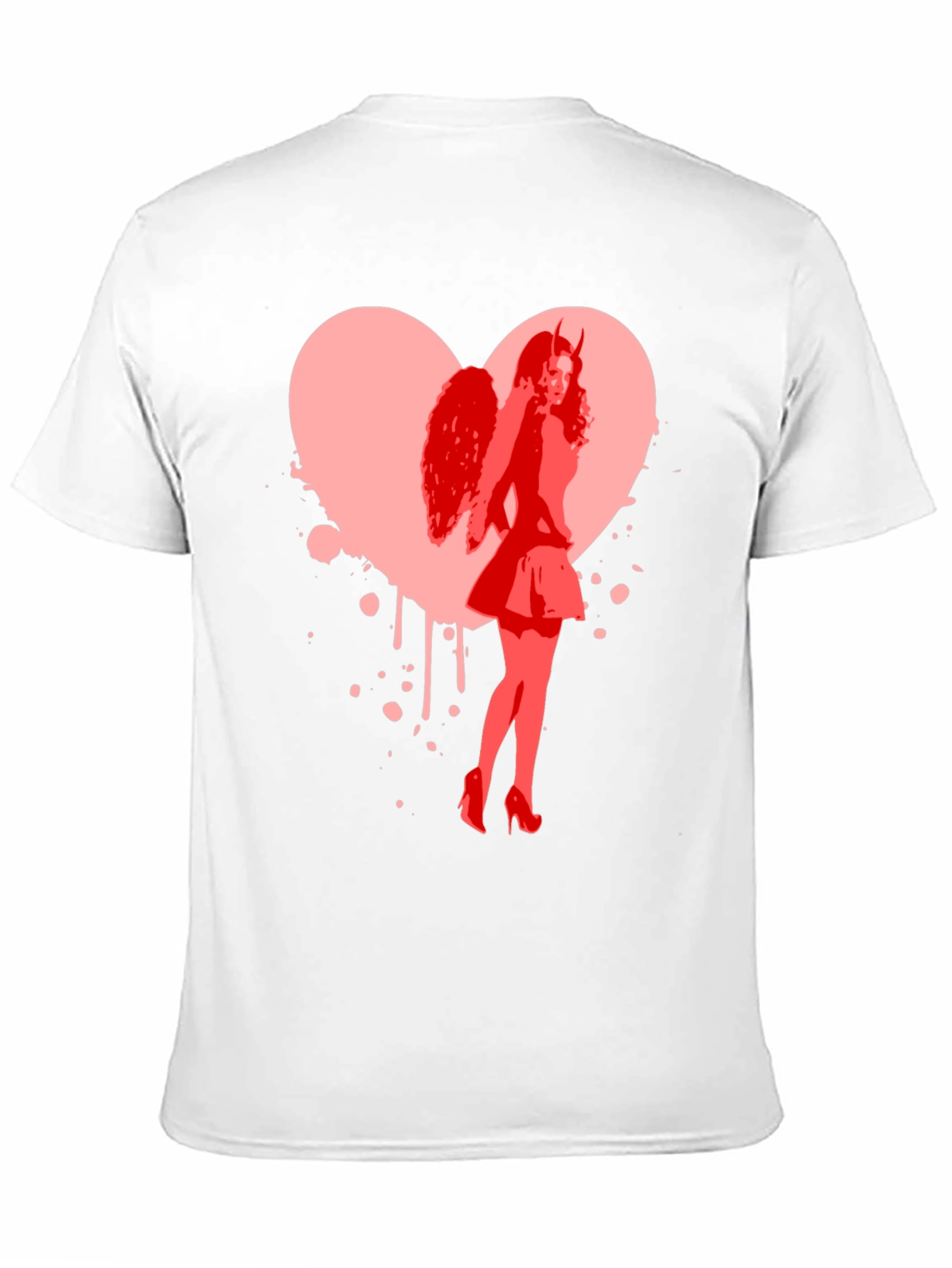 Devil Angel Heart Graphic Tee - Black