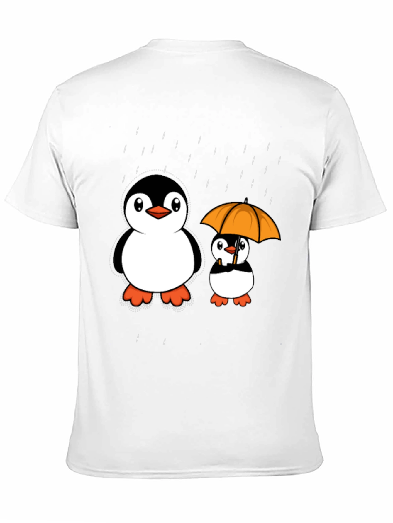 Penguin Rain T-Shirt - Cute Cartoon Design
