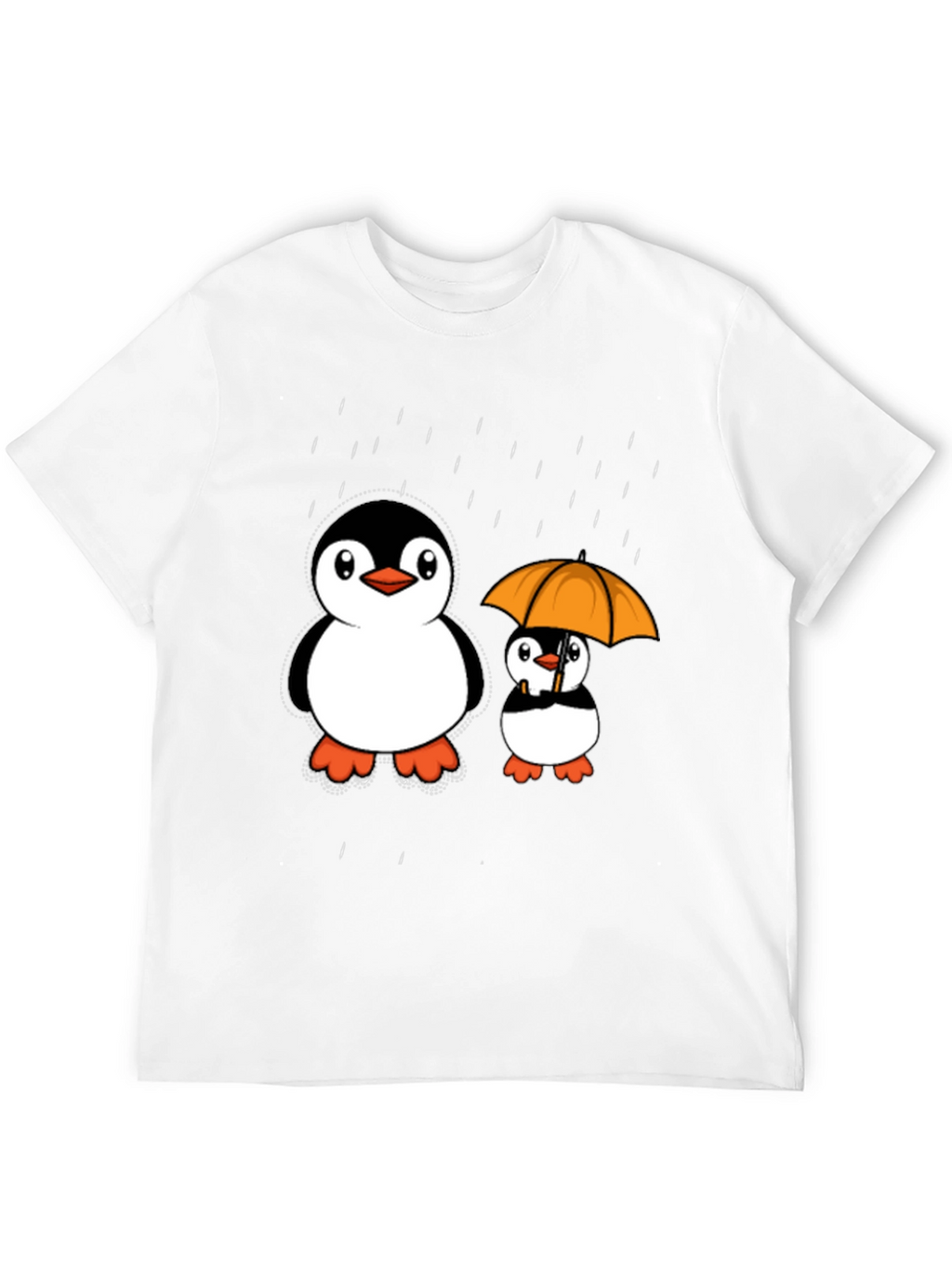 Penguin Rain T-Shirt - Cute Cartoon Design