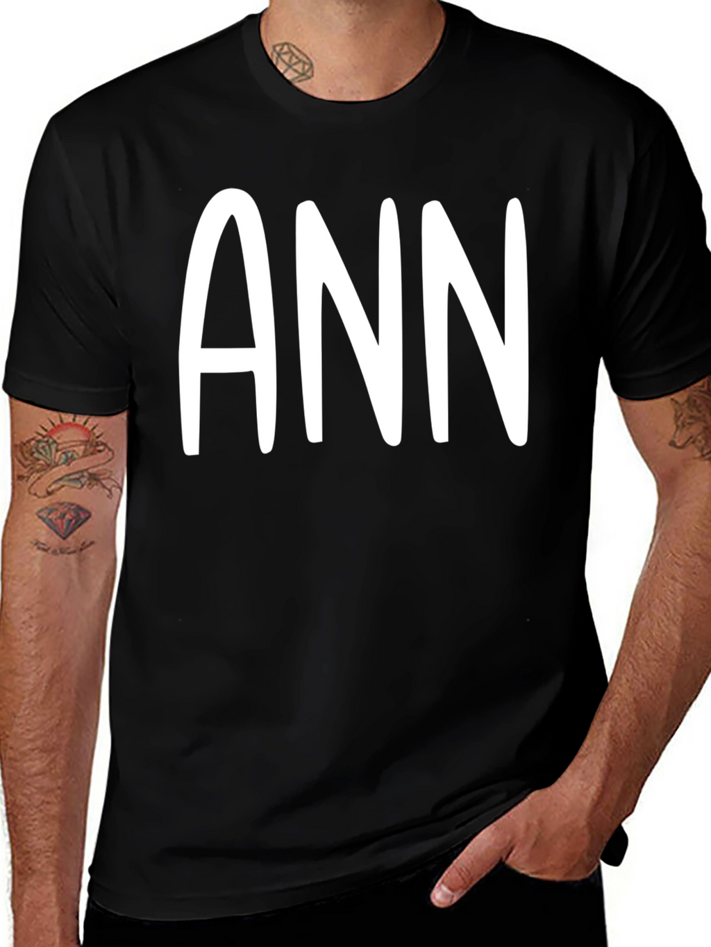 ANN Black Cotton Graphic Tee - Unisex