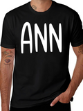 ANN Black Cotton Graphic Tee - Unisex