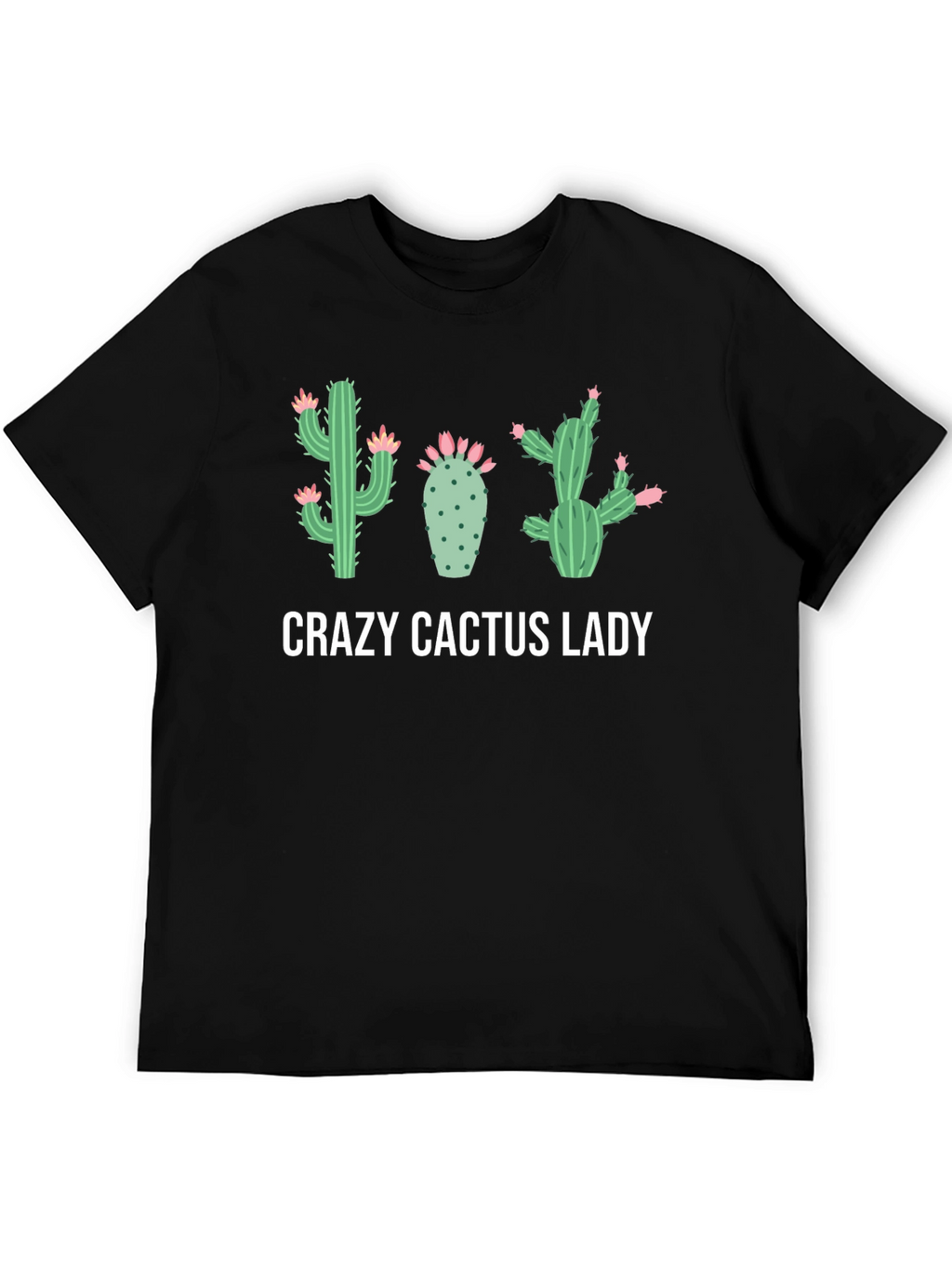 Crazy Cactus Lady Black Graphic Tee