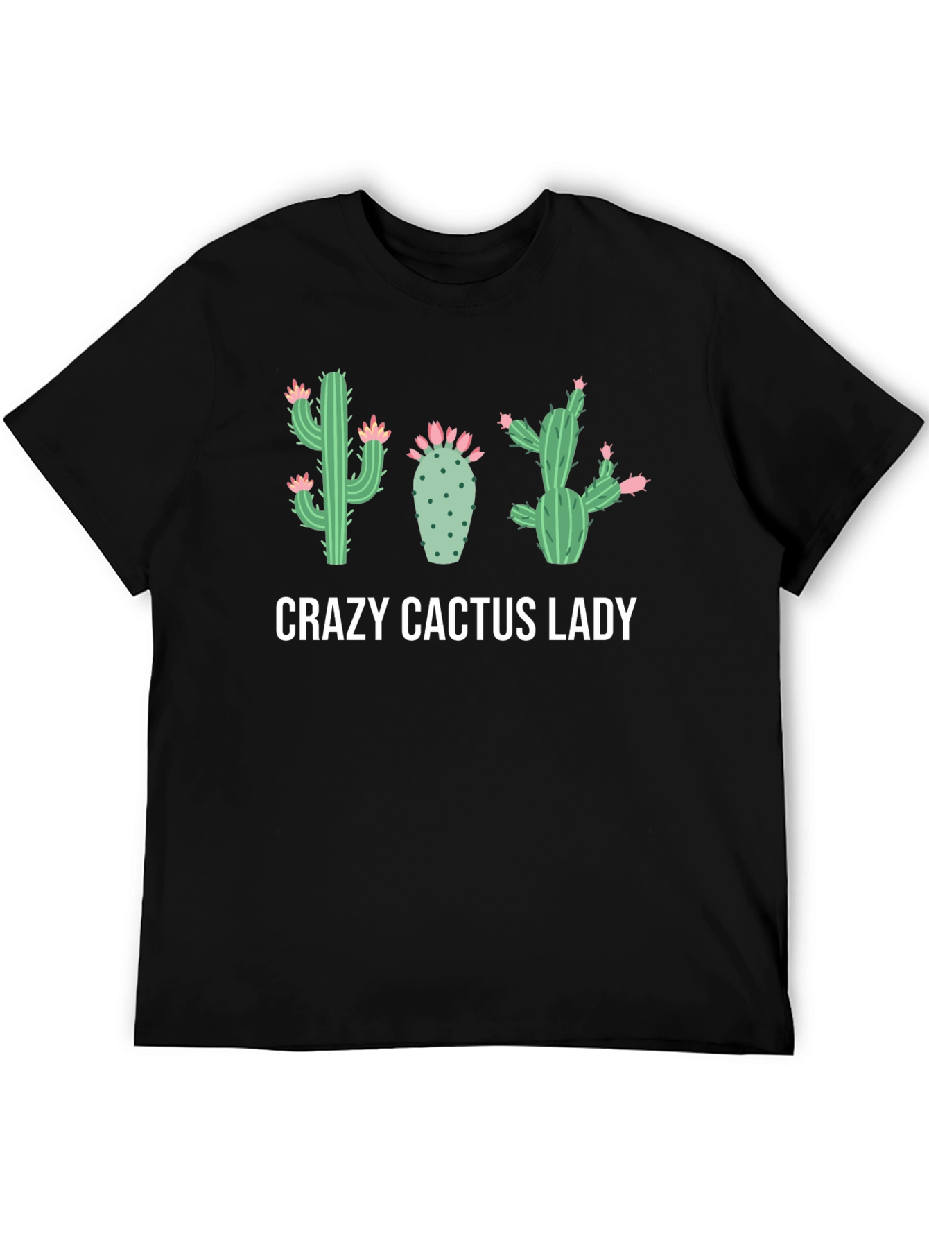 Crazy Cactus Lady Black Graphic Tee