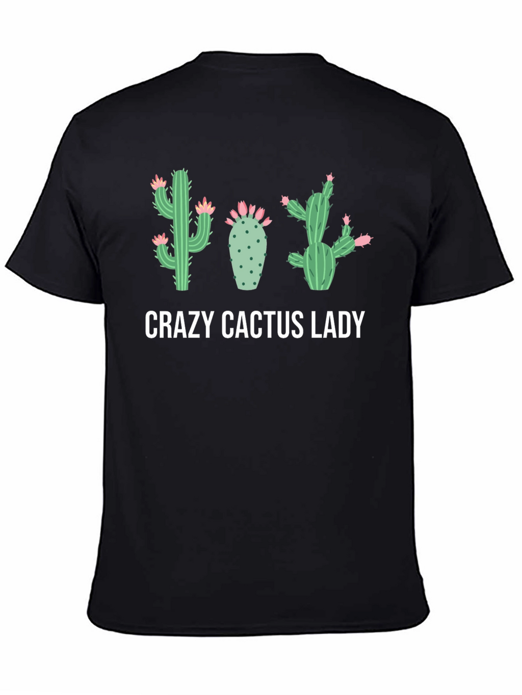 Crazy Cactus Lady Black Graphic Tee