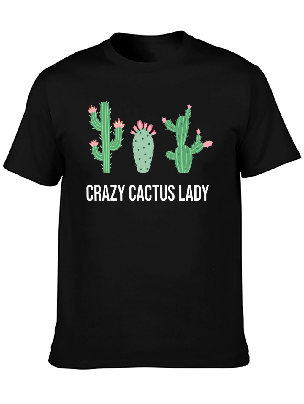 Crazy Cactus Lady Black Graphic Tee