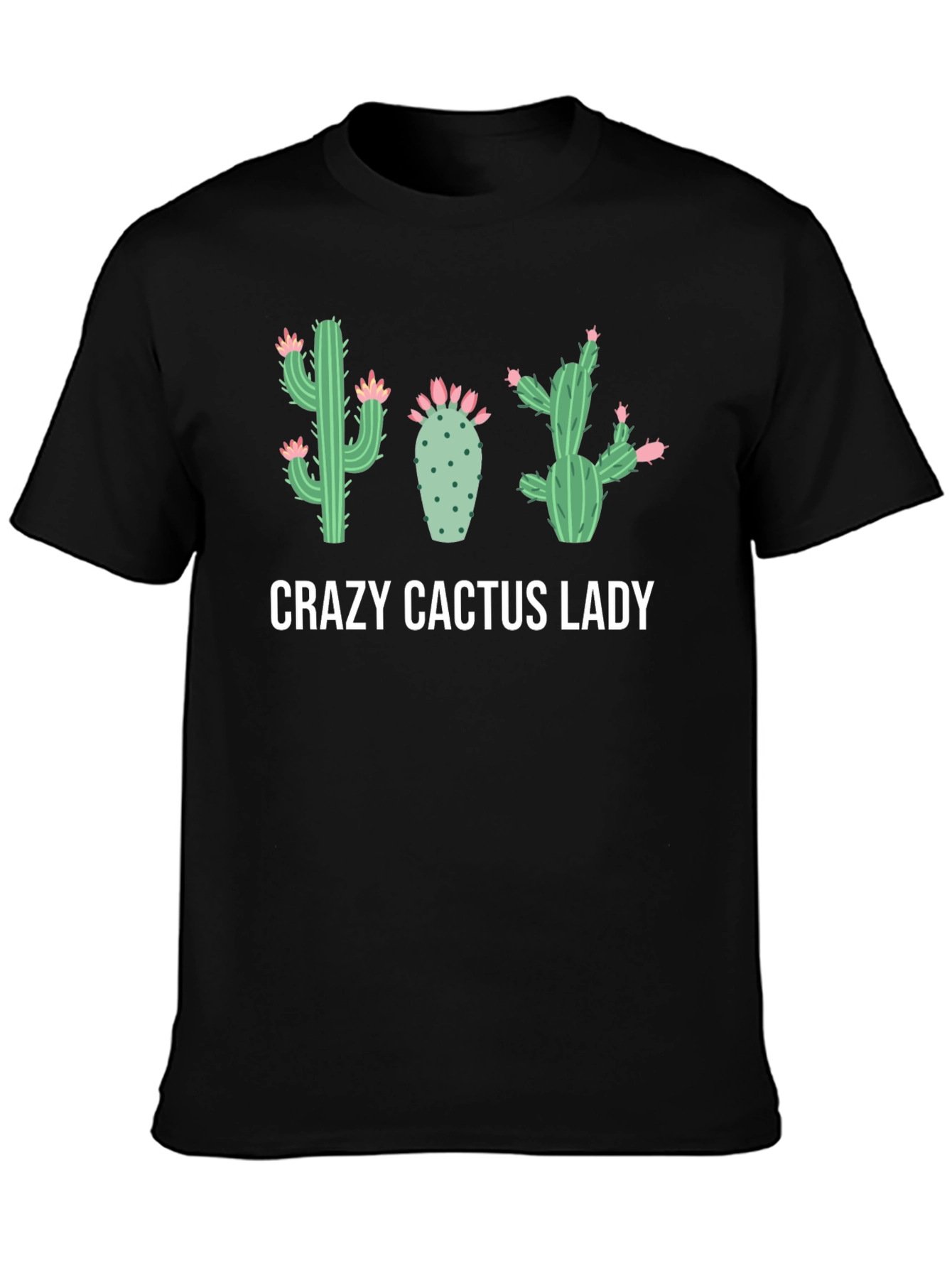 Crazy Cactus Lady Black Graphic Tee
