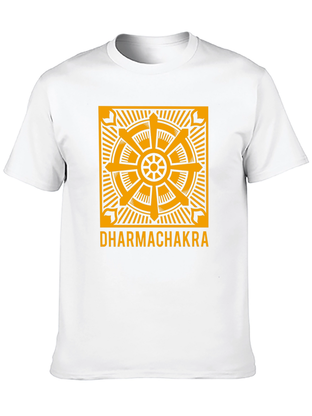 Dharmachakra Wheel Graphic Tee - Black Cotton T-Shirt