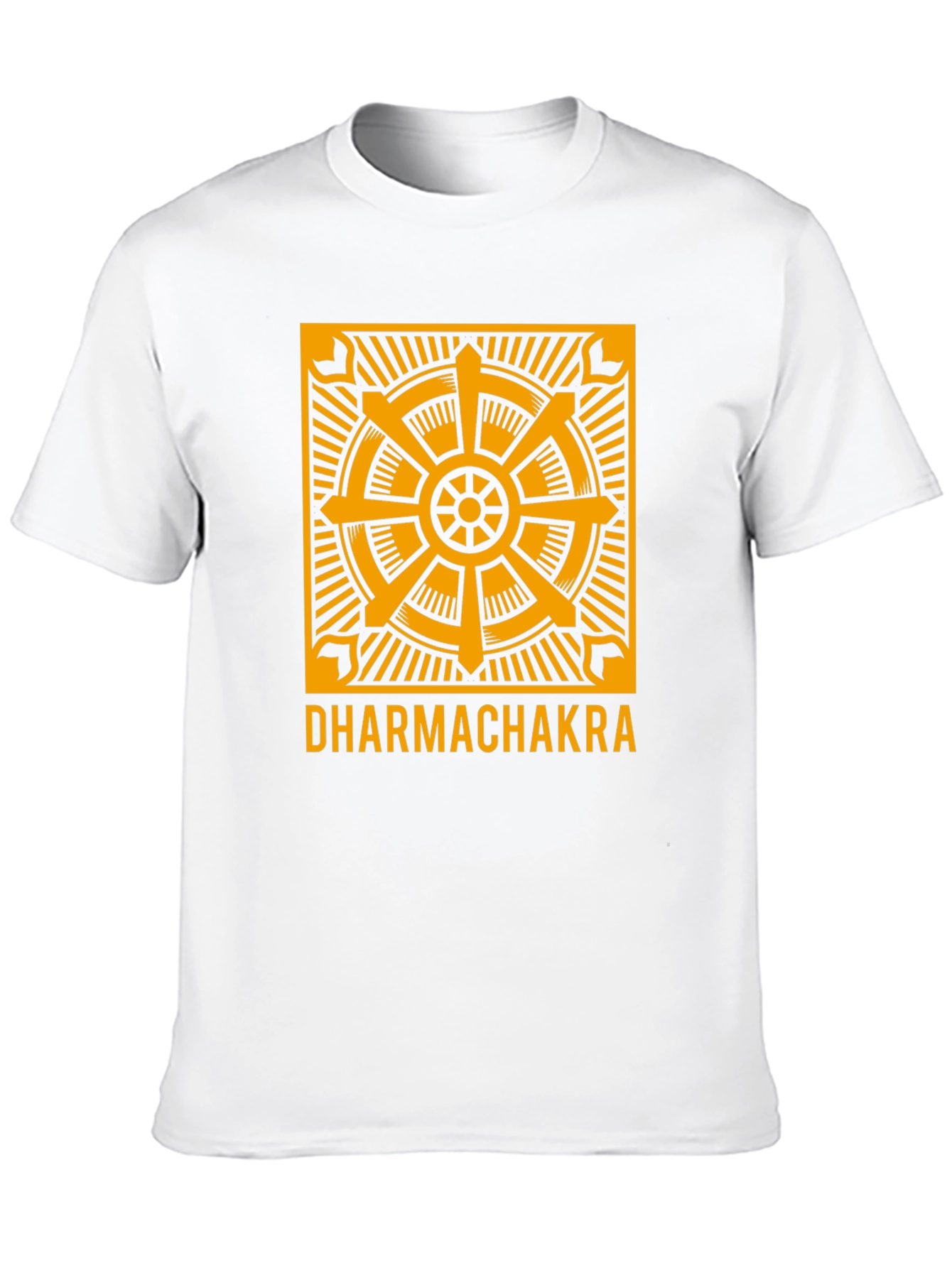Dharmachakra Wheel Graphic Tee - Black Cotton T-Shirt
