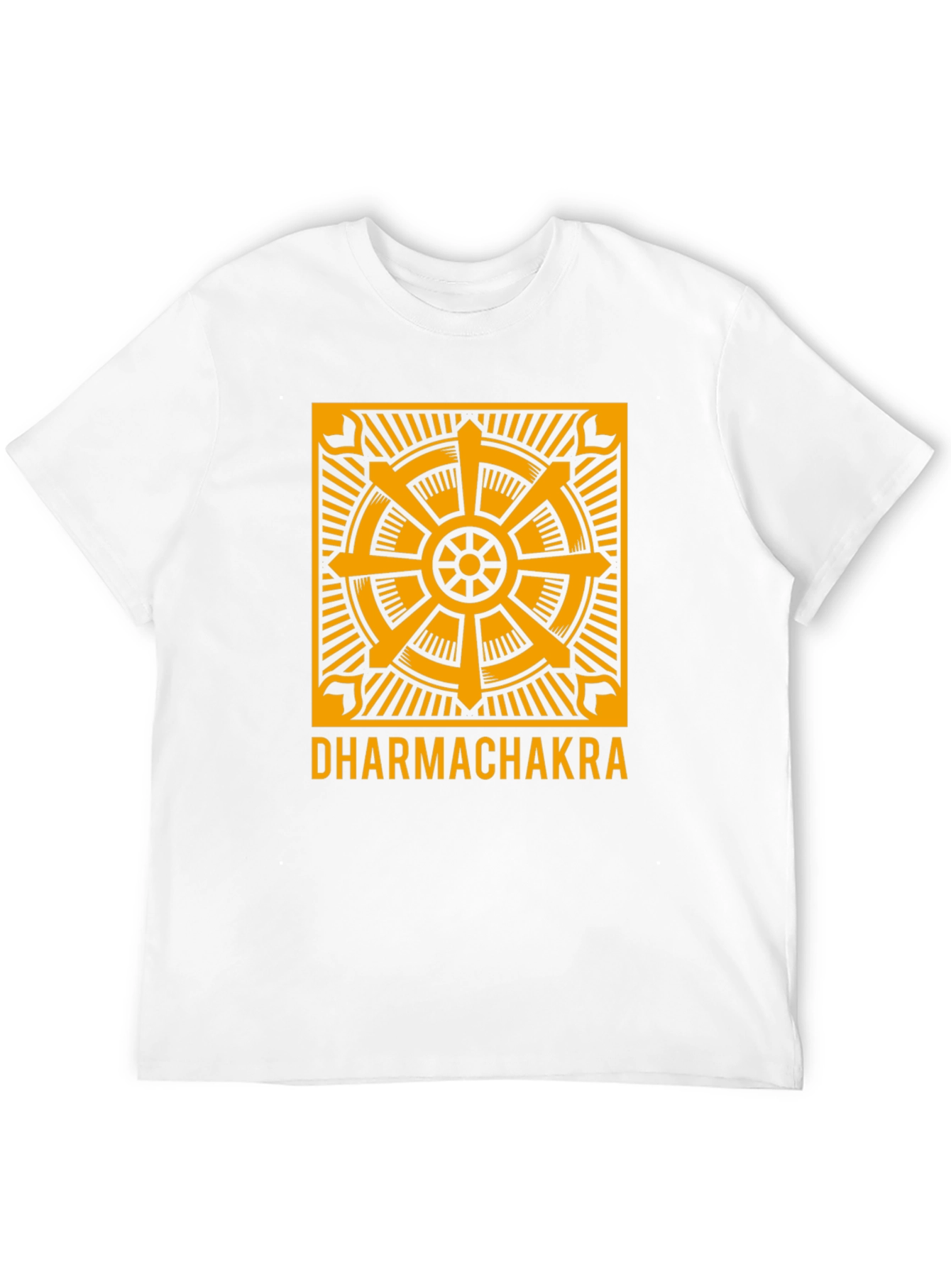 Dharmachakra Wheel Graphic Tee - Black Cotton T-Shirt