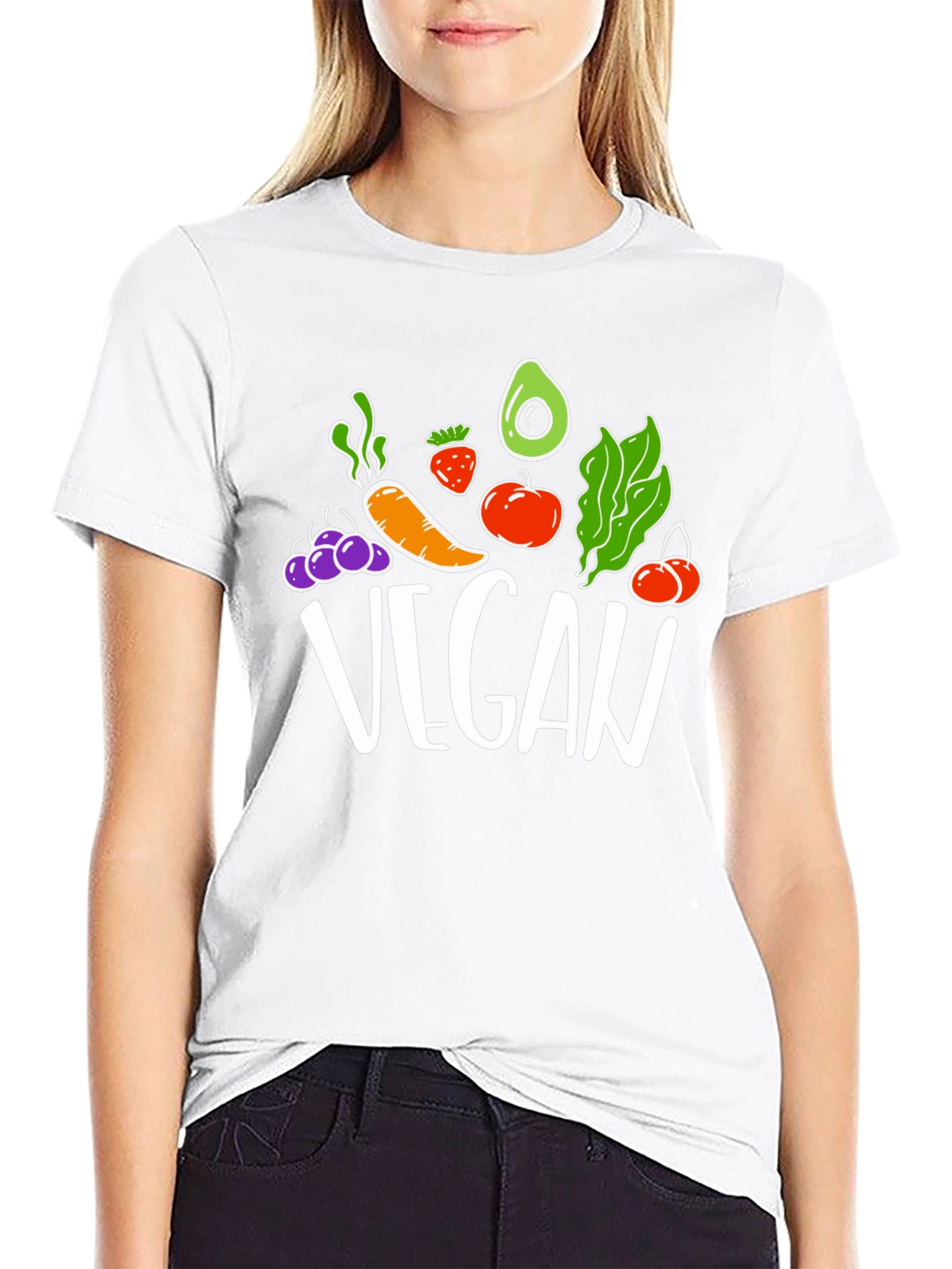 Vegan T-Shirt: Fruits & Vegetables Design