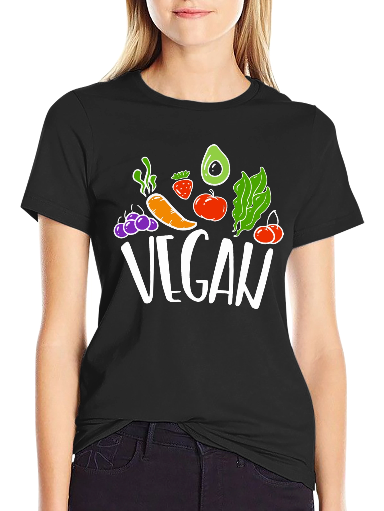 Vegan T-Shirt: Fruits & Vegetables Design