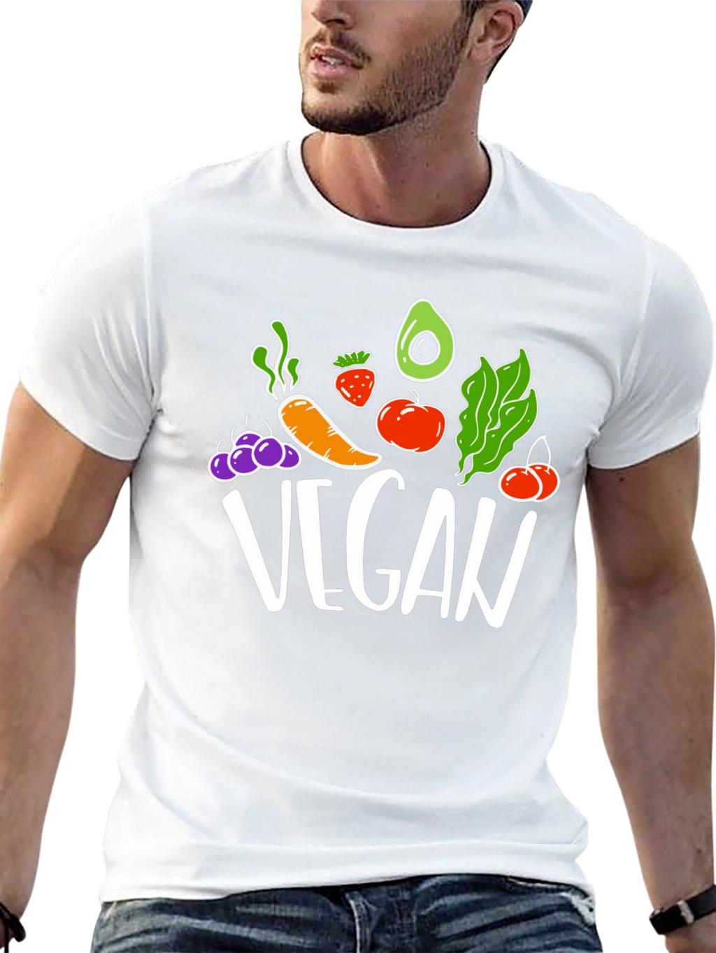 Vegan T-Shirt: Fruits & Vegetables Design