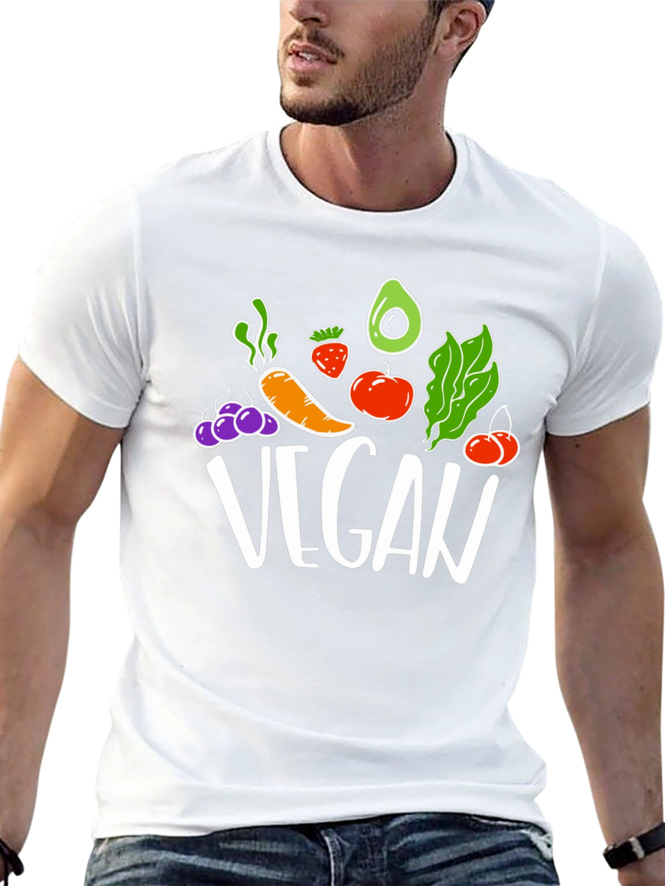 Vegan T-Shirt: Fruits & Vegetables Design