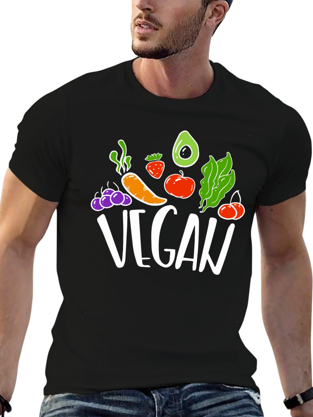 Vegan T-Shirt: Fruits & Vegetables Design