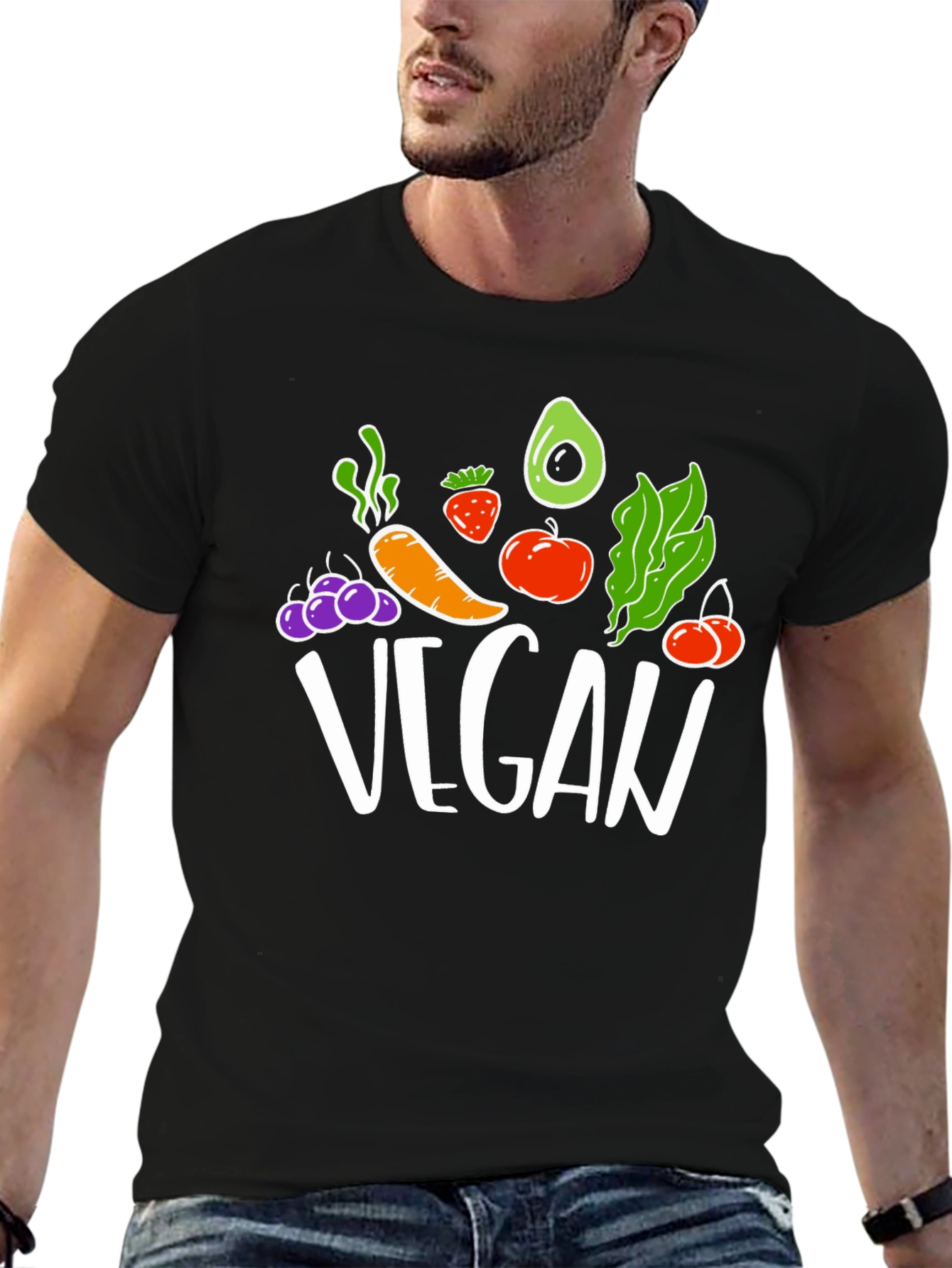 Vegan T-Shirt: Fruits & Vegetables Design