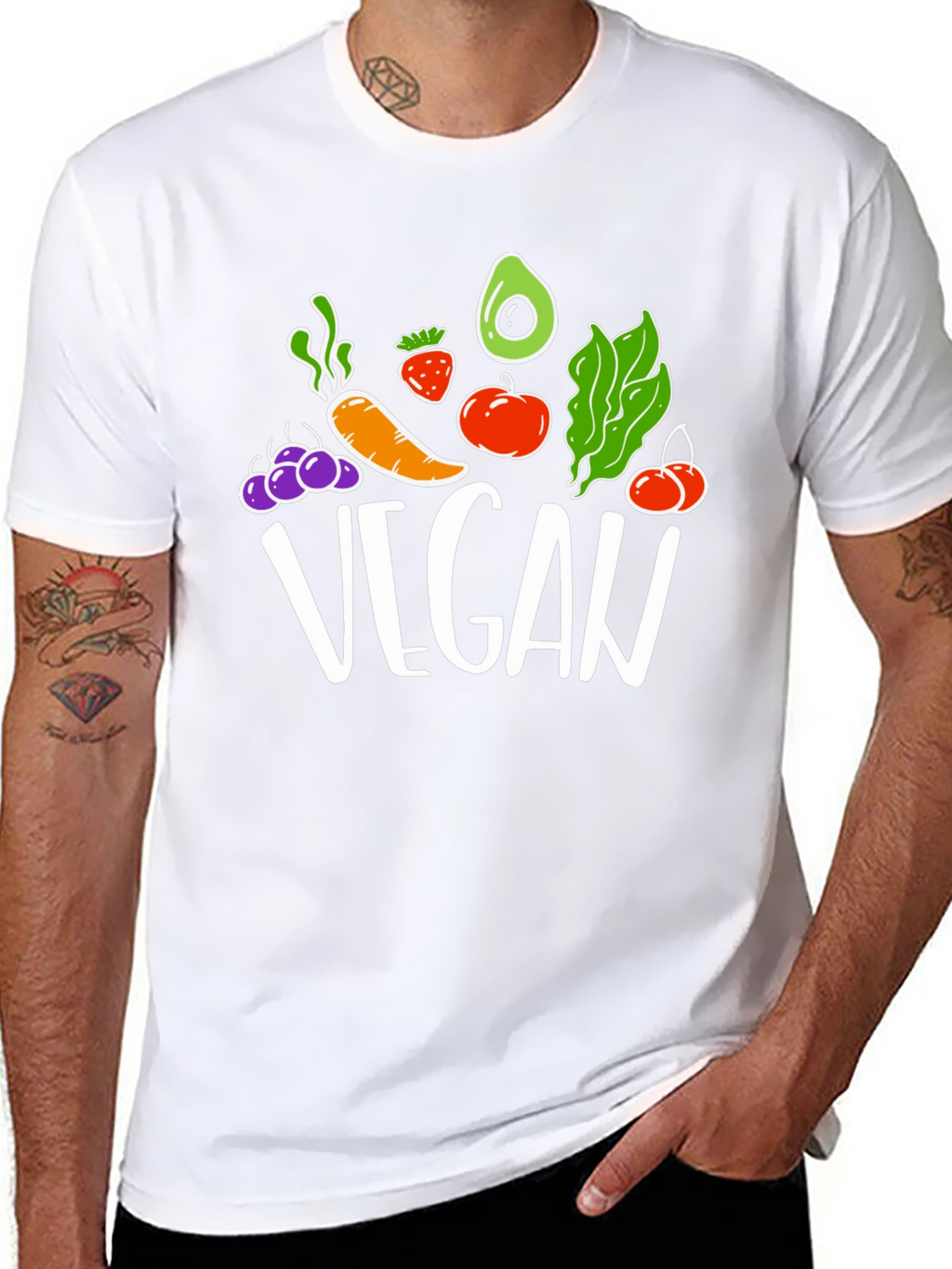 Vegan T-Shirt: Fruits & Vegetables Design