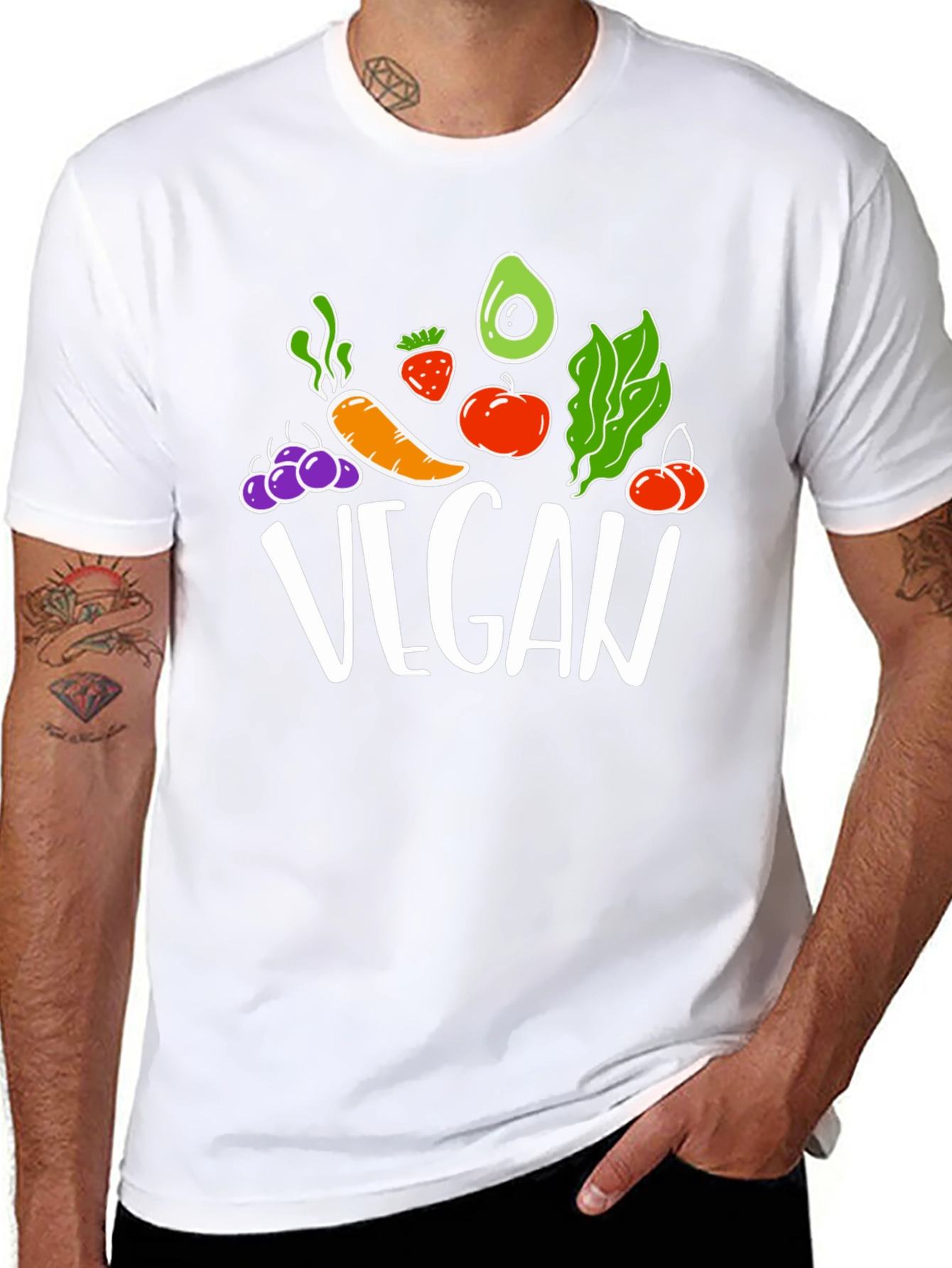 Vegan T-Shirt: Fruits & Vegetables Design