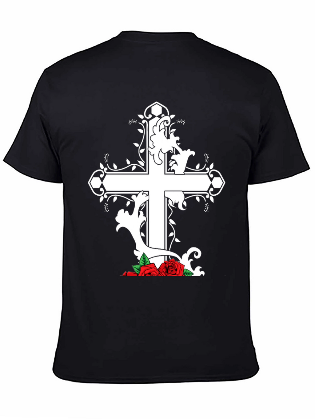 Cross and Roses Graphic T-Shirt