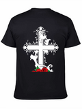Cross and Roses Graphic T-Shirt