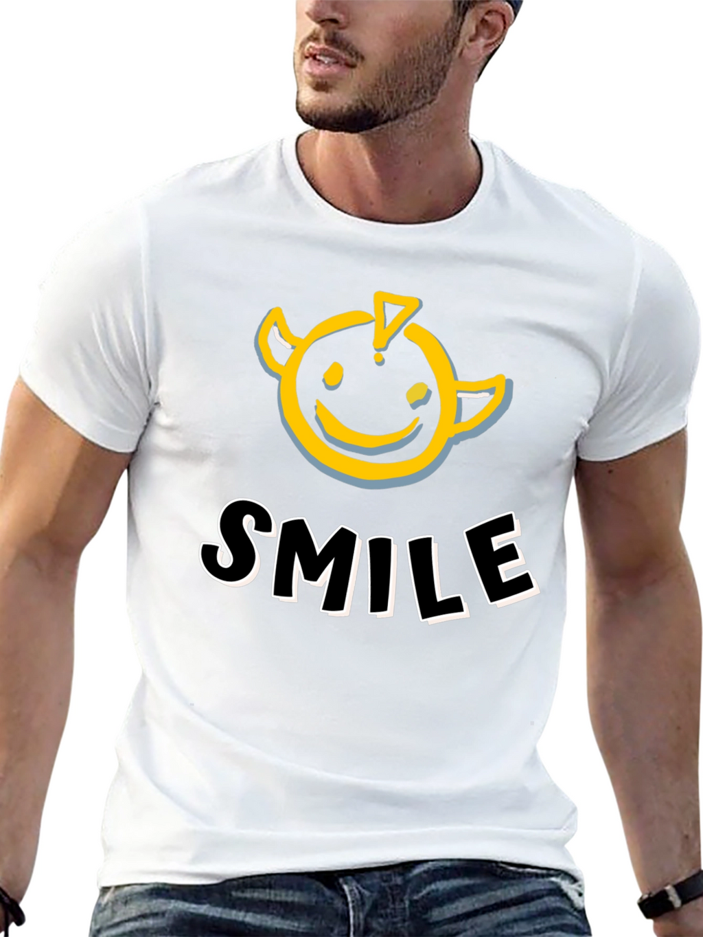 Smiley Face Graphic Tee - Devilish Grin Shirt