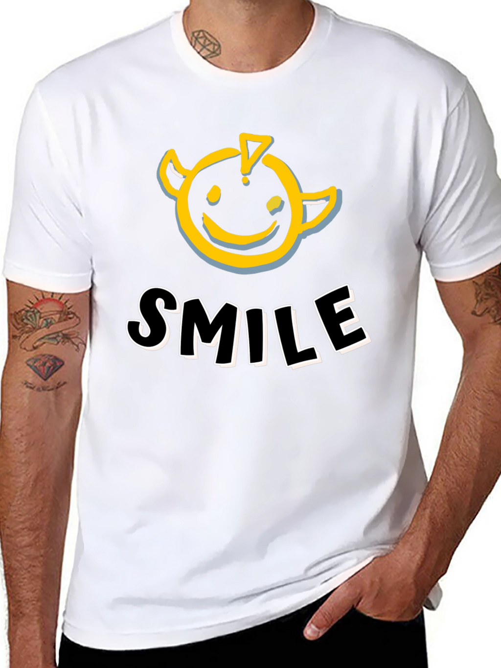 Smiley Face Graphic Tee - Devilish Grin Shirt