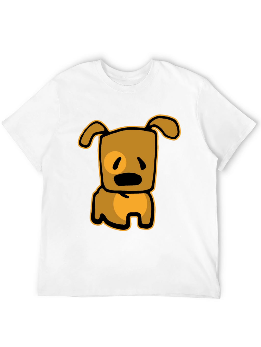 Cartoon Dog Graphic T-Shirt - Black