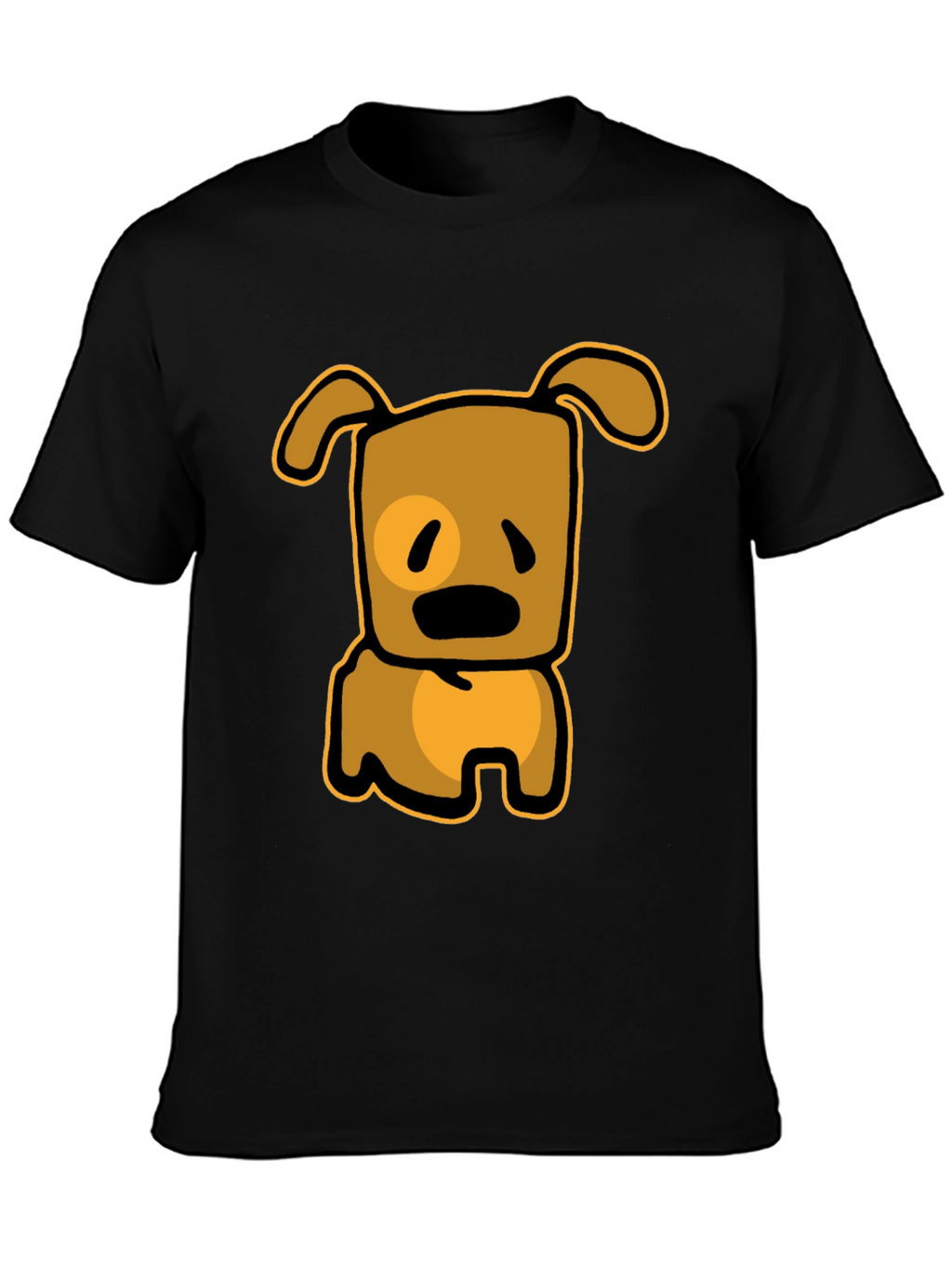 Cartoon Dog Graphic T-Shirt - Black