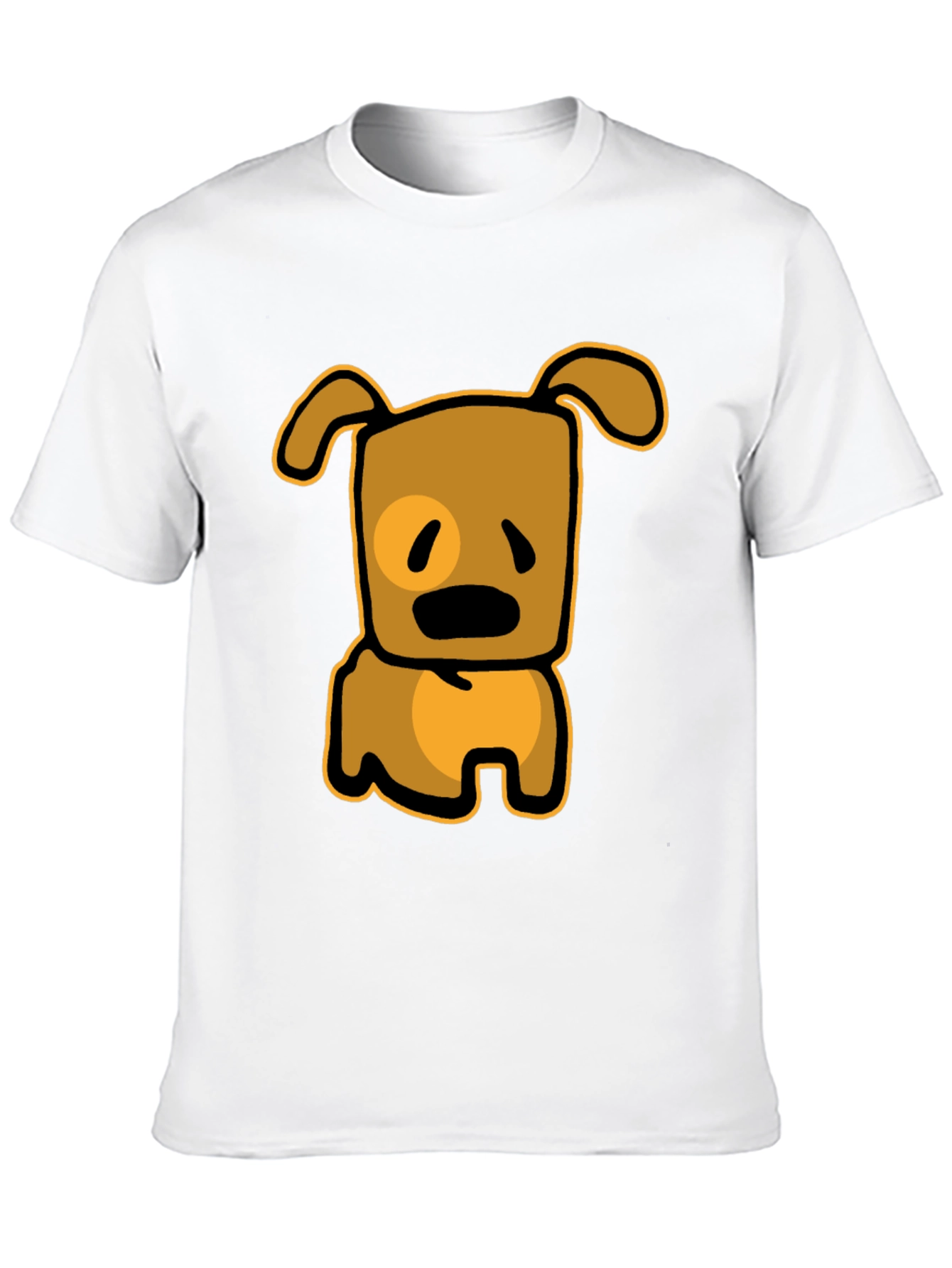 Cartoon Dog Graphic T-Shirt - Black