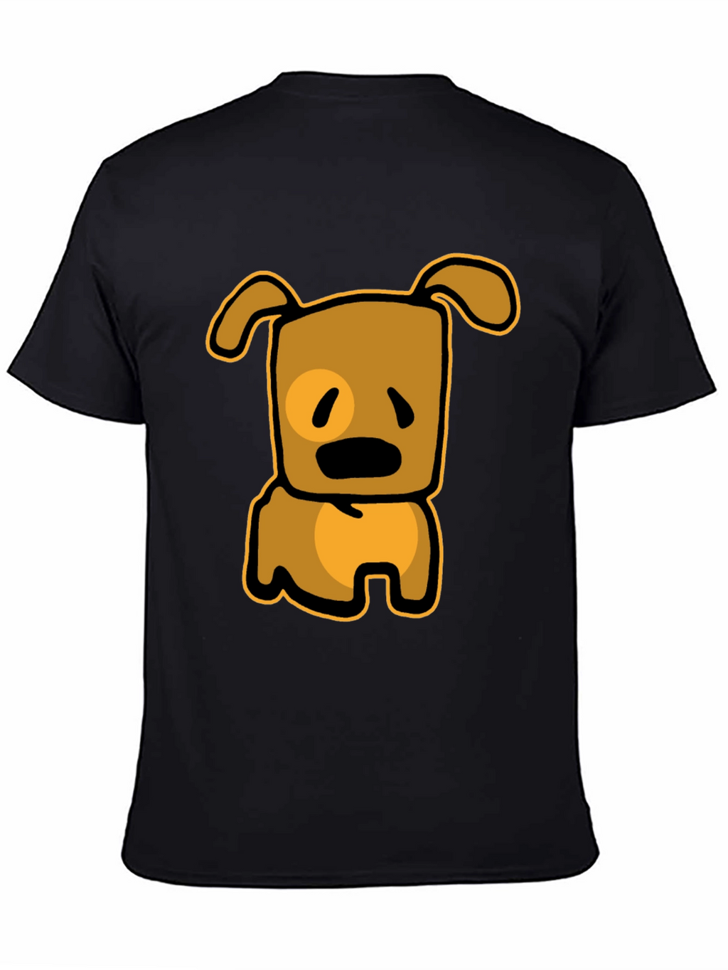 Cartoon Dog Graphic T-Shirt - Black