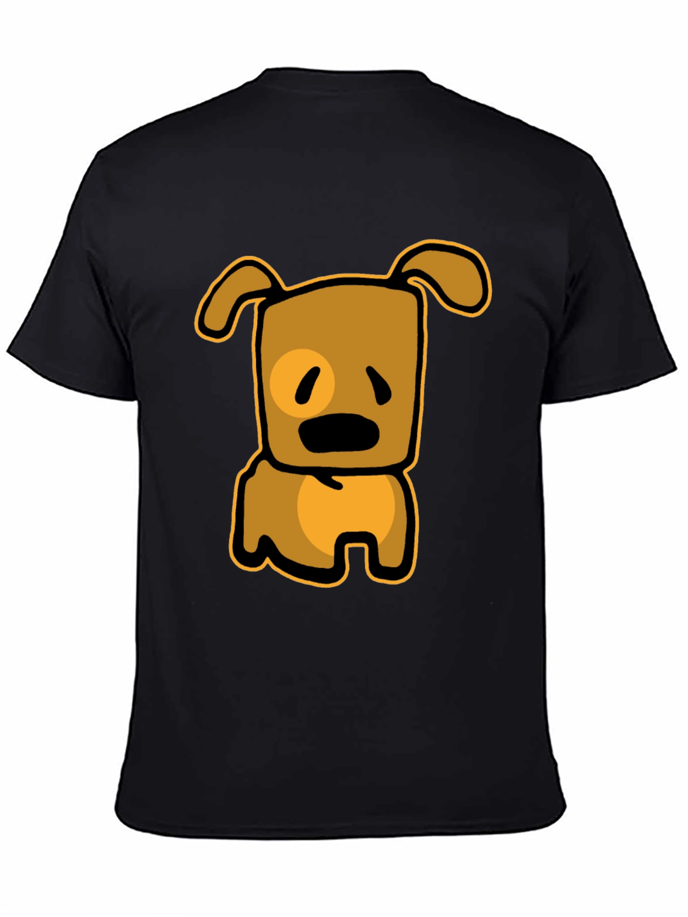 Cartoon Dog Graphic T-Shirt - Black