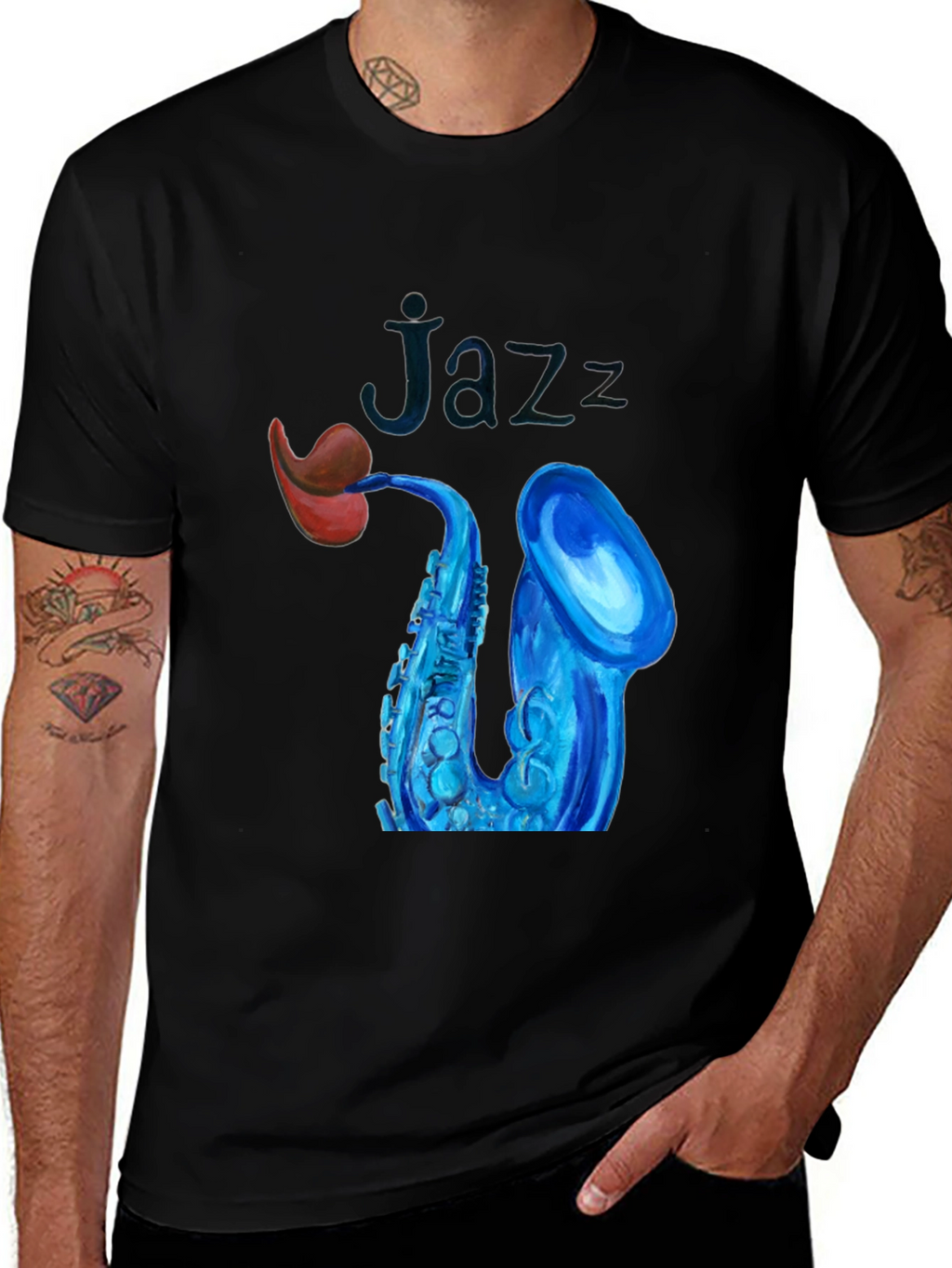 Jazz Saxophone Graphic Tee - Stylish Music Lover T-Shirt