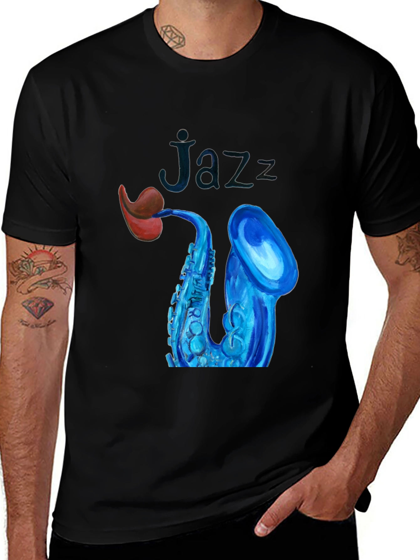 Jazz Saxophone Graphic Tee - Stylish Music Lover T-Shirt