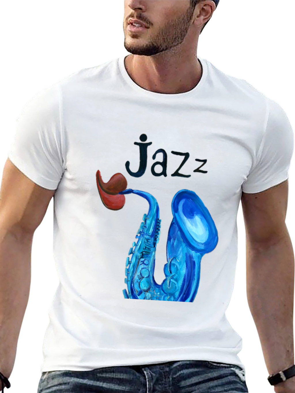 Jazz Saxophone Graphic Tee - Stylish Music Lover T-Shirt