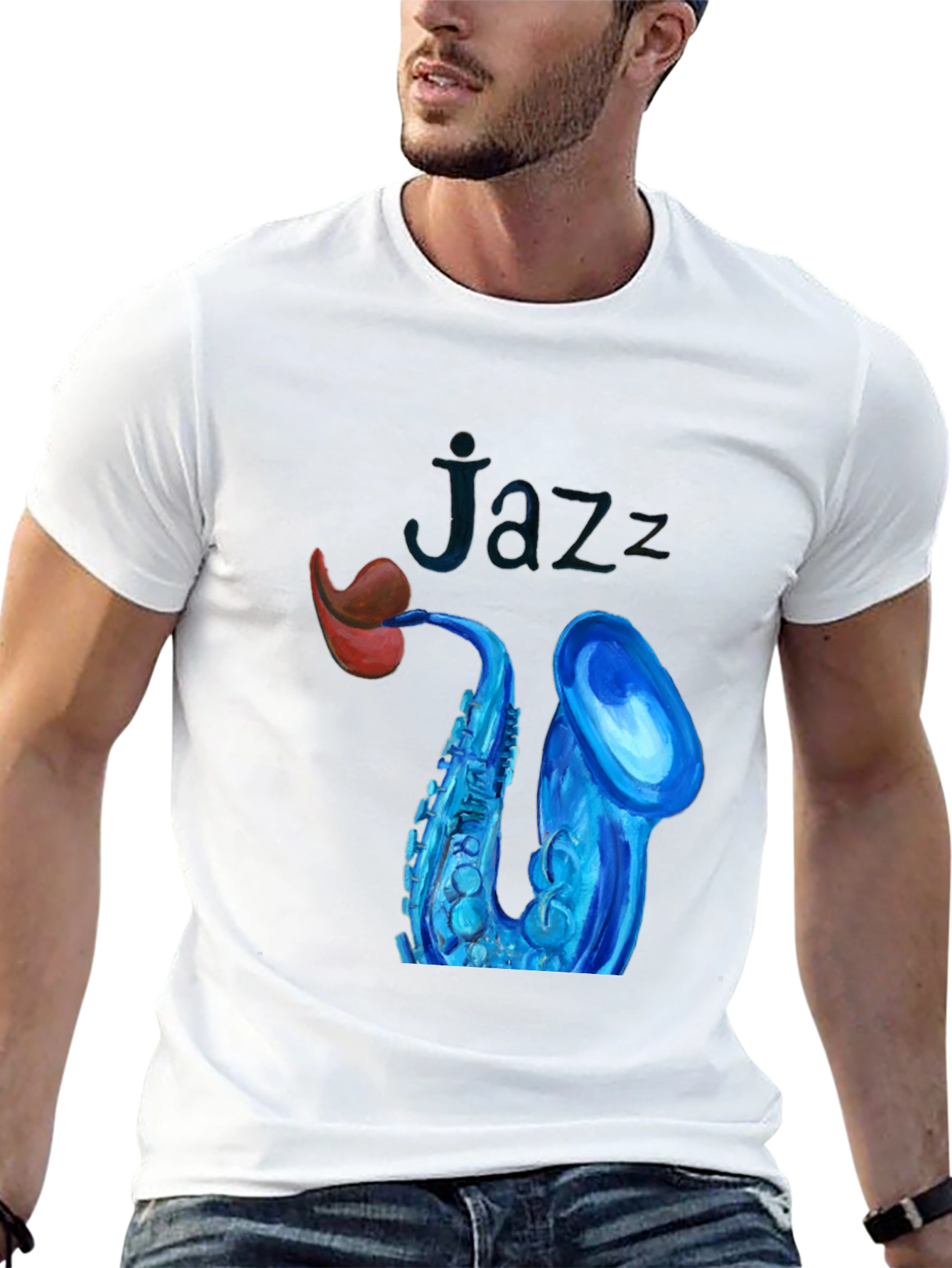 Jazz Saxophone Graphic Tee - Stylish Music Lover T-Shirt