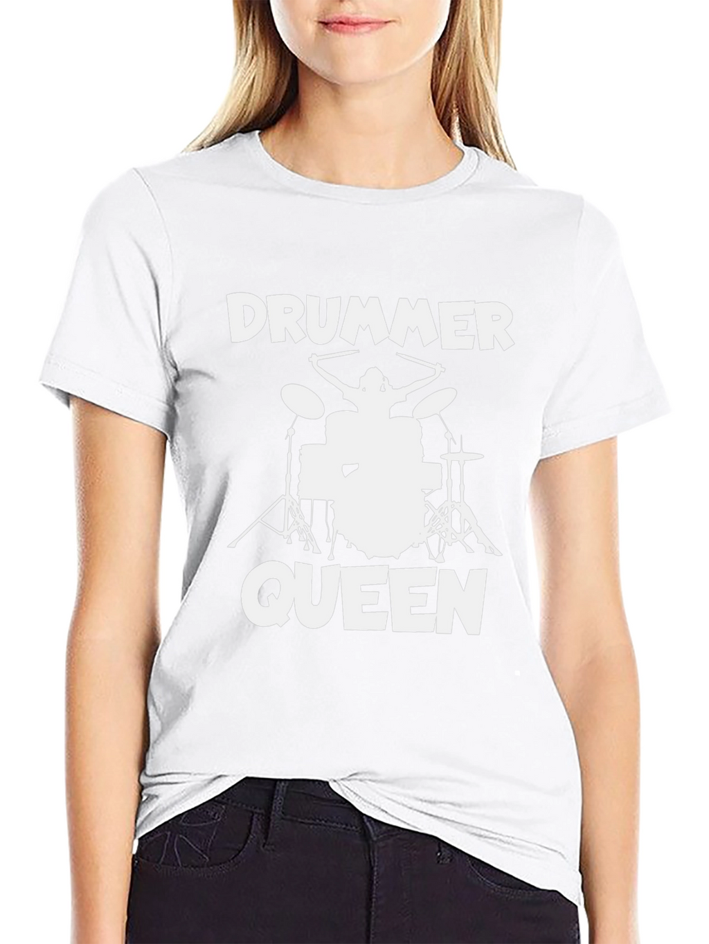 Drummer Queen Black T-Shirt - Music Lover Tee
