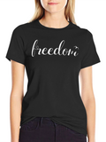 Freedom Script T-Shirt - Stylish Black Tee