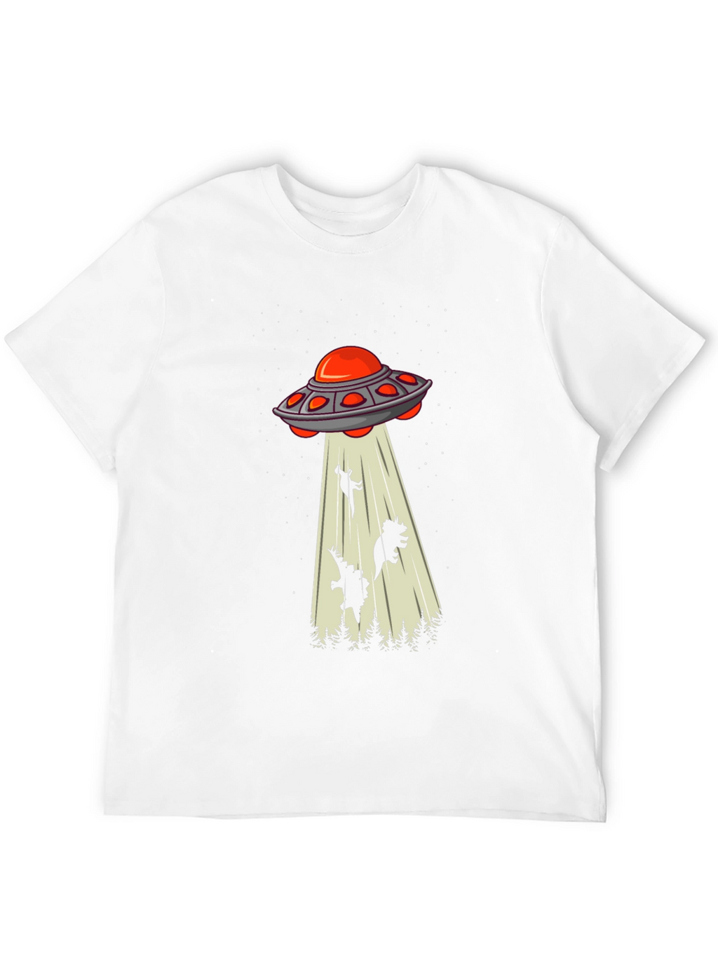 Alien Abduction T-Shirt - Dinosaur Silhouette