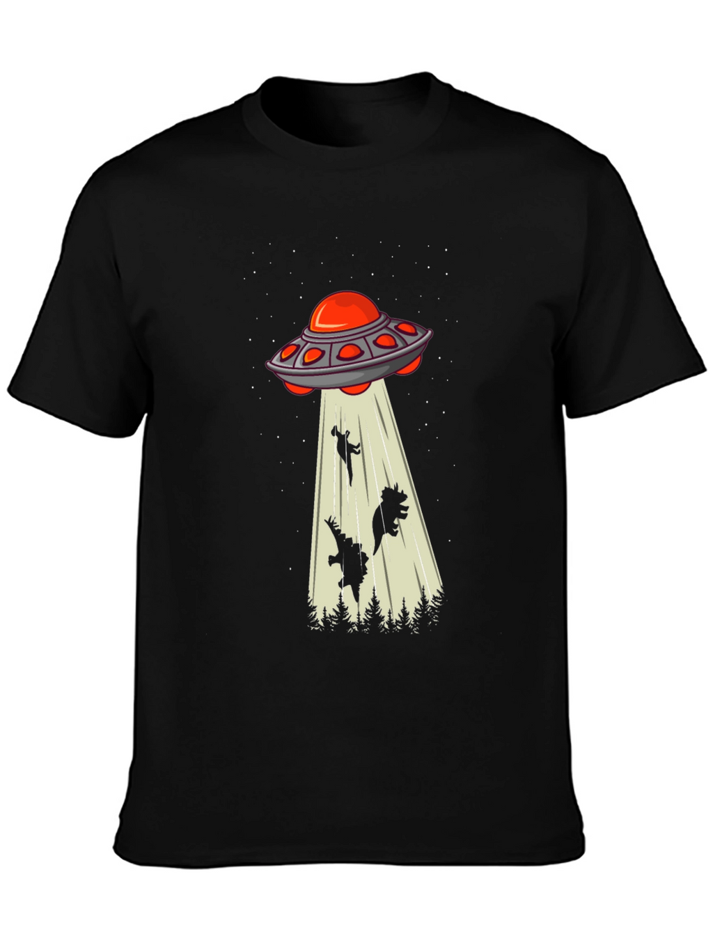 Alien Abduction T-Shirt - Dinosaur Silhouette