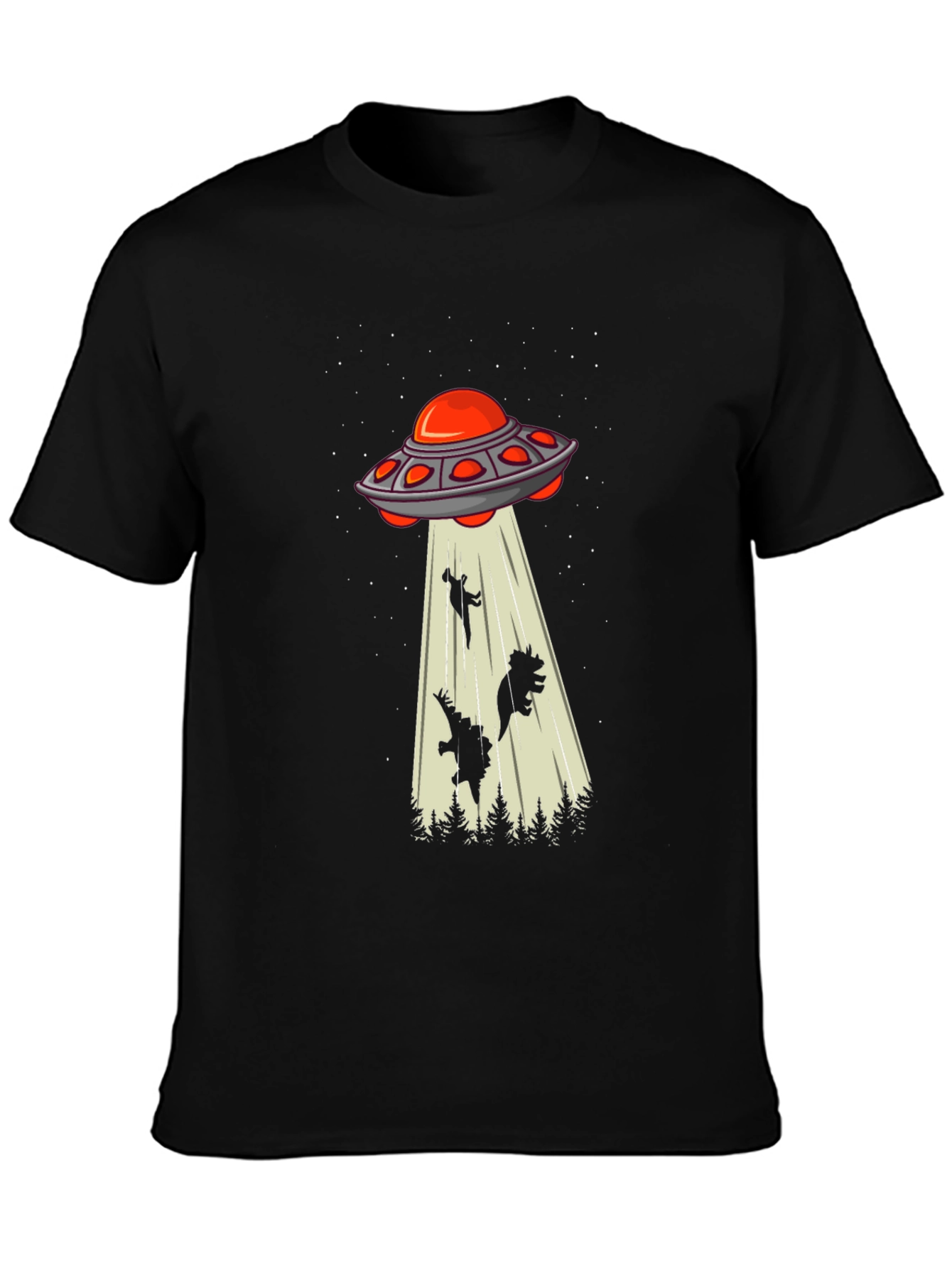 Alien Abduction T-Shirt - Dinosaur Silhouette