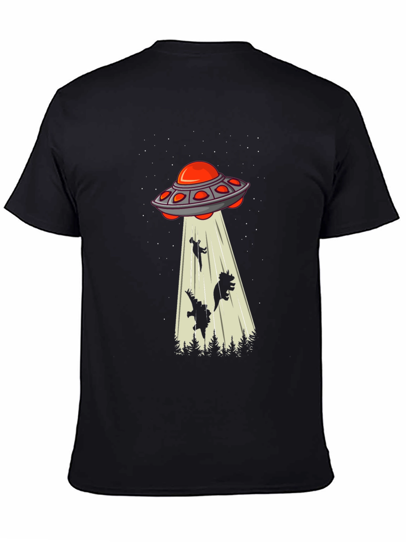 Alien Abduction T-Shirt - Dinosaur Silhouette