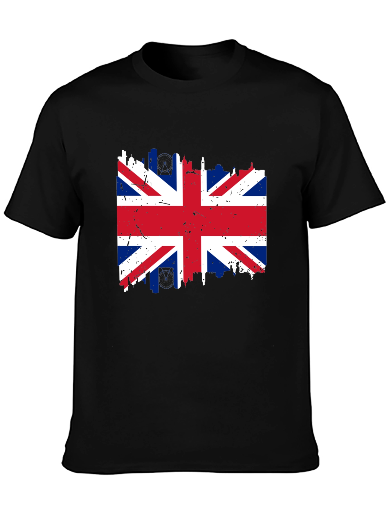 Union Jack Flag Graphic T-Shirt - Distressed Print