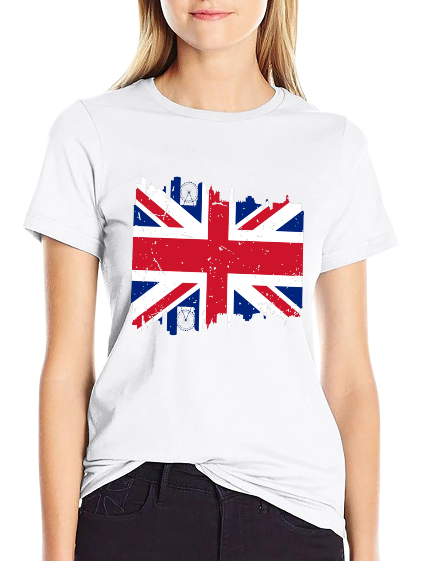 Union Jack Flag Graphic T-Shirt - Distressed Print